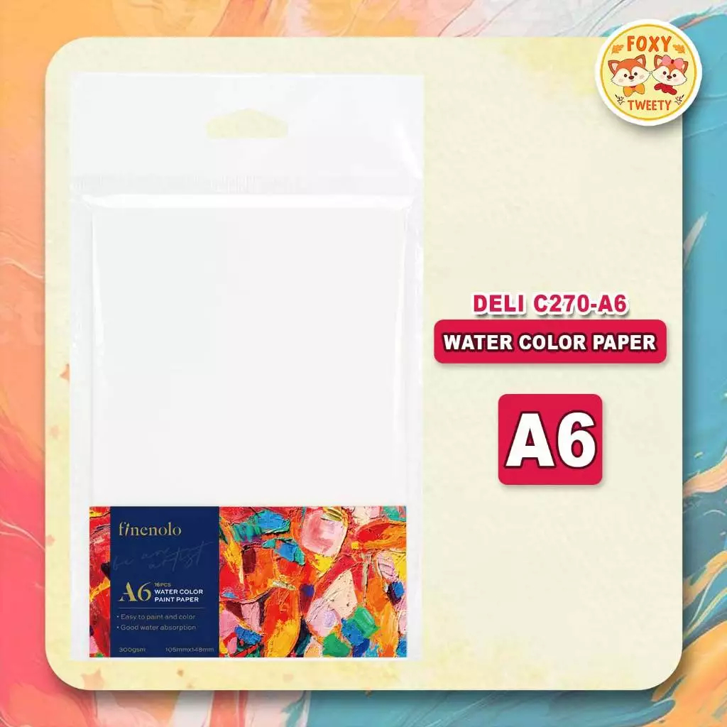 

Deli Watercolor Paper / Kertas Cat Air / Kertas Gambar Canvas A6 Tebal 300GSM - EC270