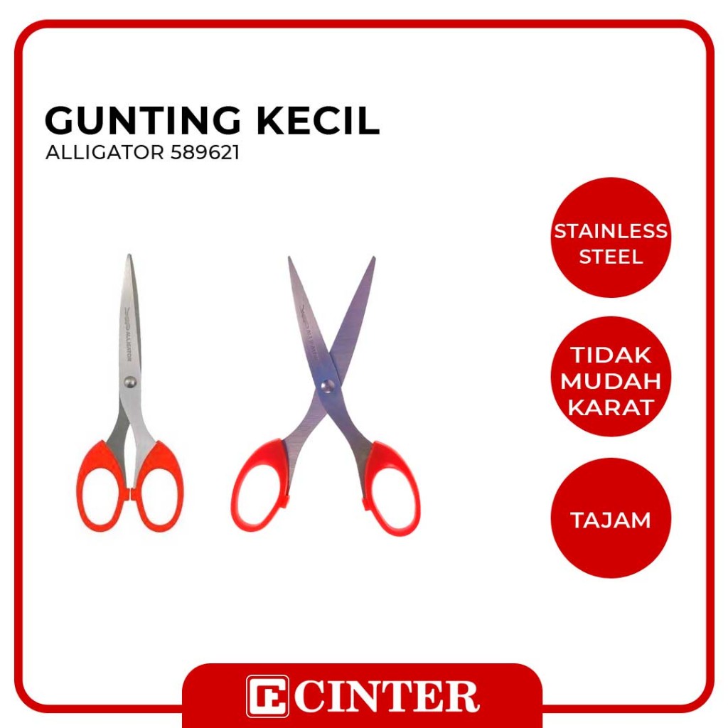 

ALLIGATOR - GUNTING STAINLESS STEEL / GUNTING KERTAS 589621 SMALL RED