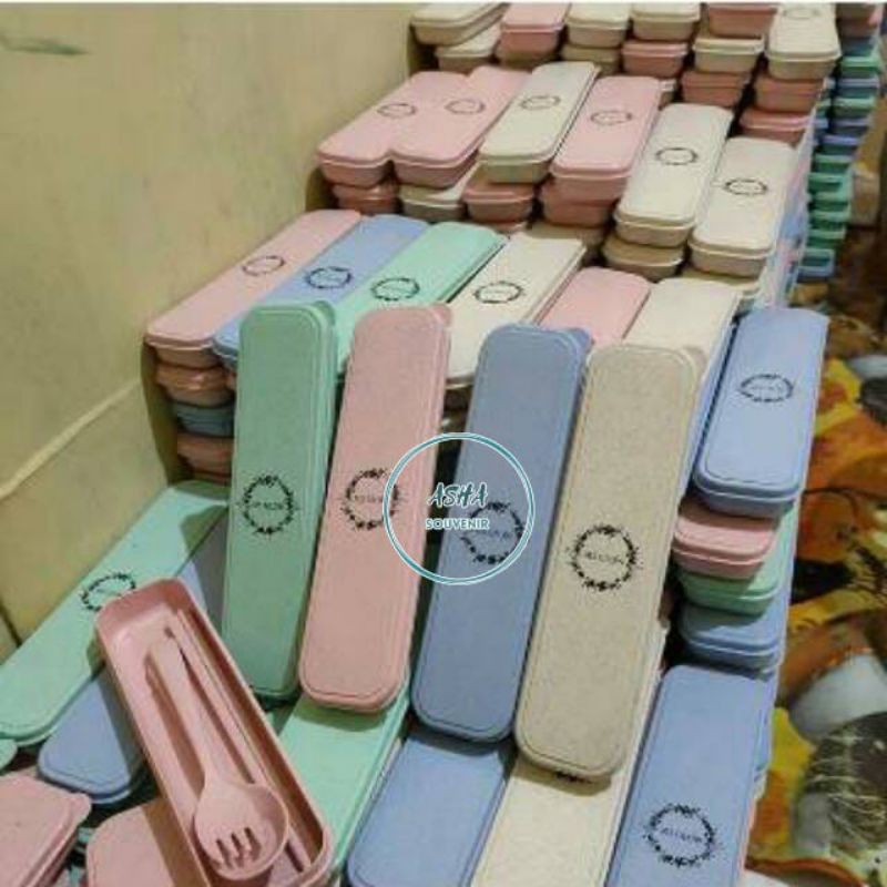 SOUVENIR PERNIKAHAN SENDOK ECO GO GREEN + PAPERBELT / SOUVENIR SENDOK JERAMI / SOUVENIR