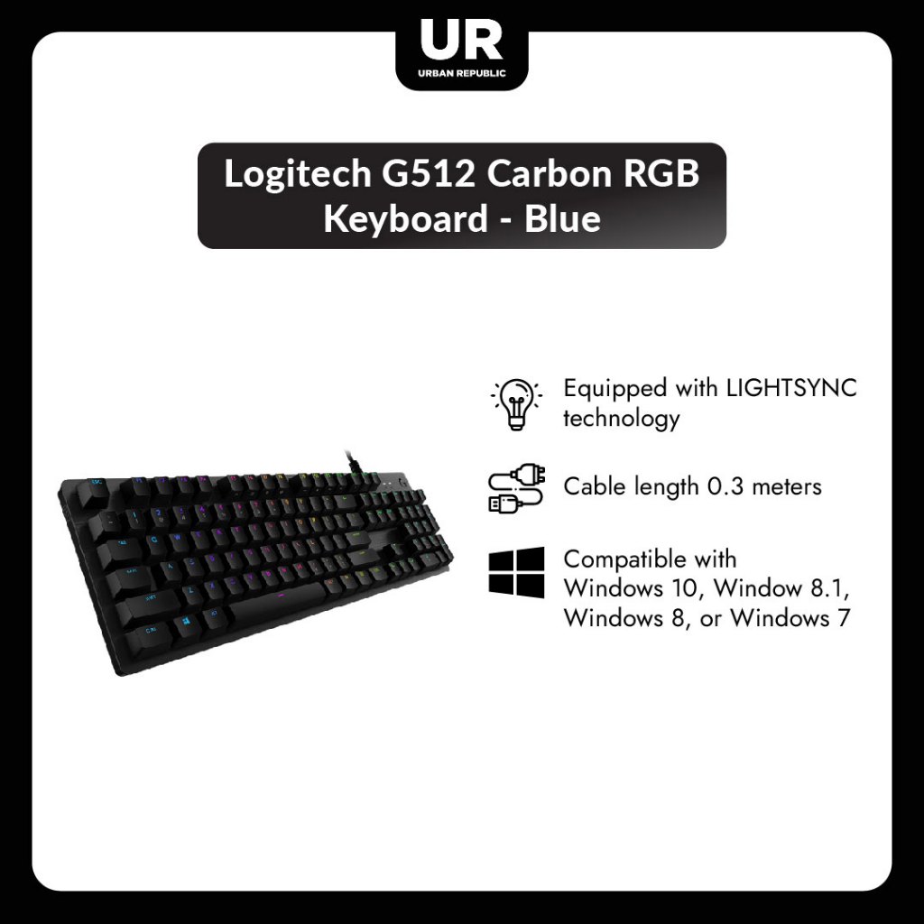 Logitech G512 Carbon RGB Keyboard - Blue