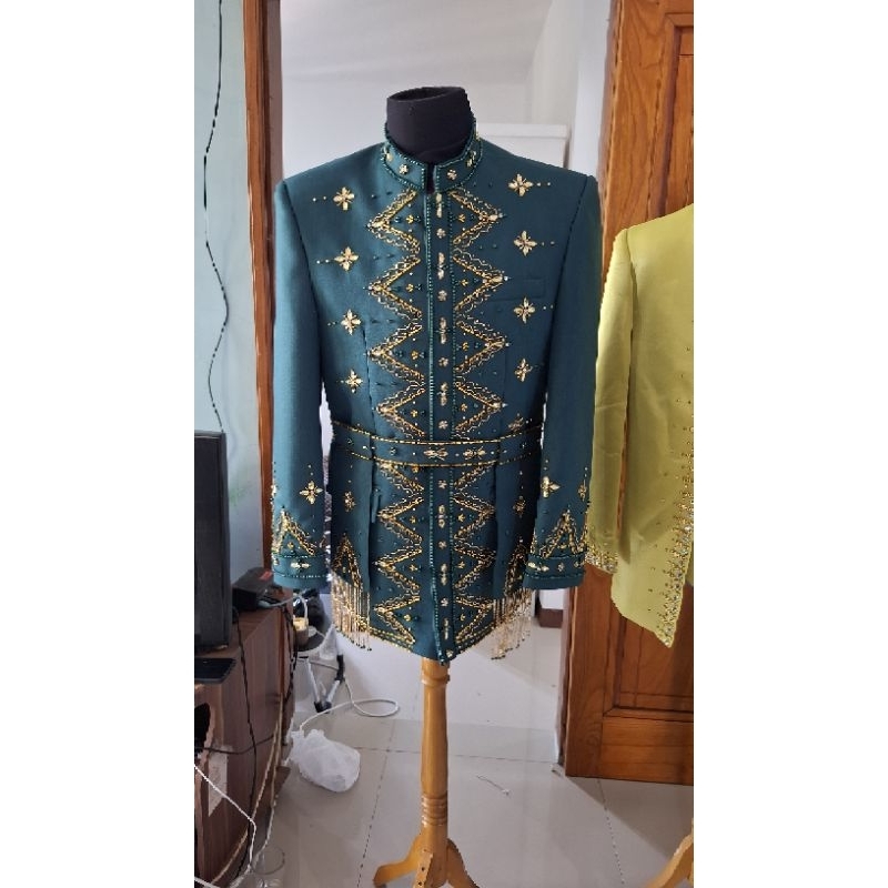BAJU BESKAP MODERN AB WOOL MODEL SUNDA SABUK SETELAH PRIA BAJU ADAT KEREN MODERN BAJU PERNIKAHAN