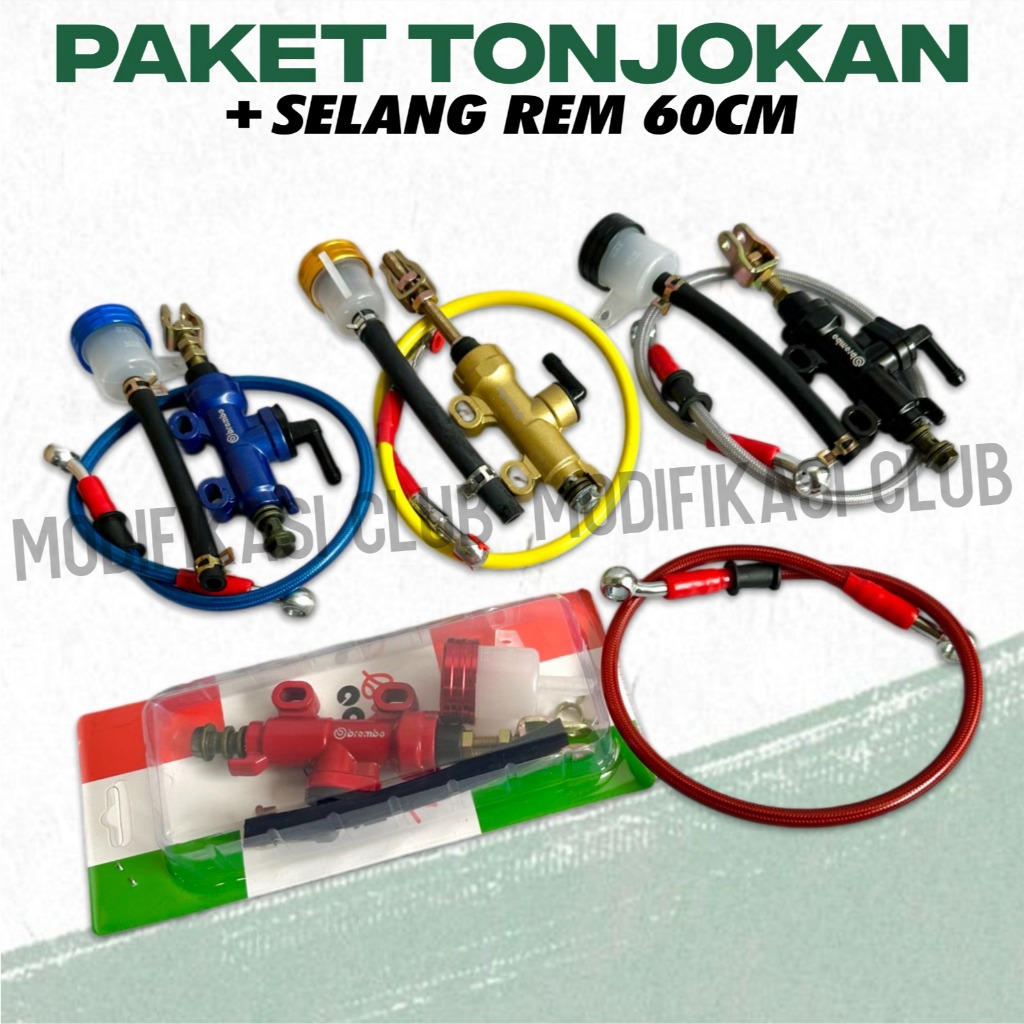 ORIGINAL TONJOKAN MASTER REM BELAKANG PLUS TABUNG MINYAK TUTUP CNC SELANG TONJOKAN REM BELAKANG BREM