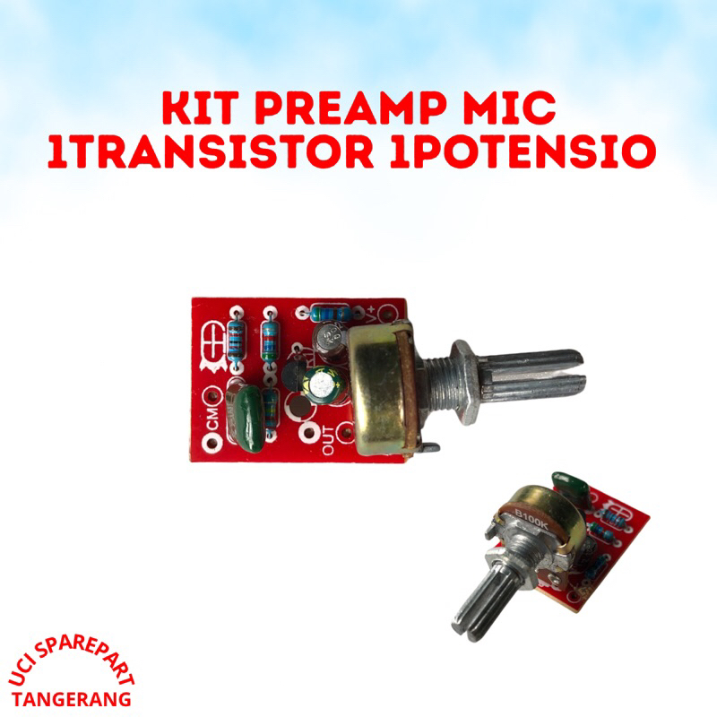 KIT preAmp MIC 1 TRANSISTOR 1 POTENSIO TOA MICROPHONE