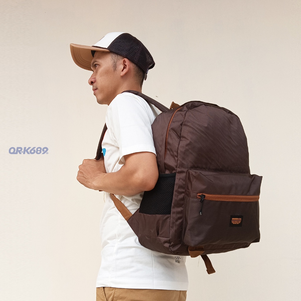 Tas Backpack Ransel Pria DistroTas Punggung Ork689 BP Makilah Brown