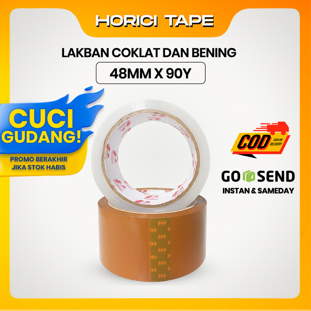 

HORICI Lakban OPP Bening Clear & Coklat 48MM x 90Y 45Mic