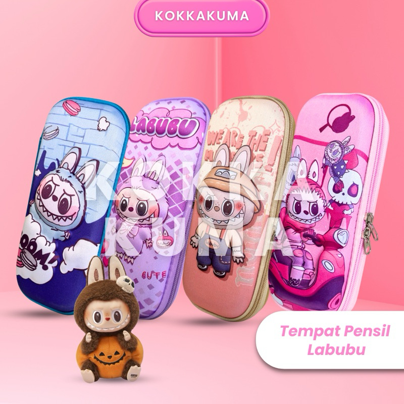 

( KKM ) LABUBU / SANRIO Kotak Pensil Bahan EVA Motif Cowok Cewek Retsleting Anak Sekolah Waterproof Anti Air