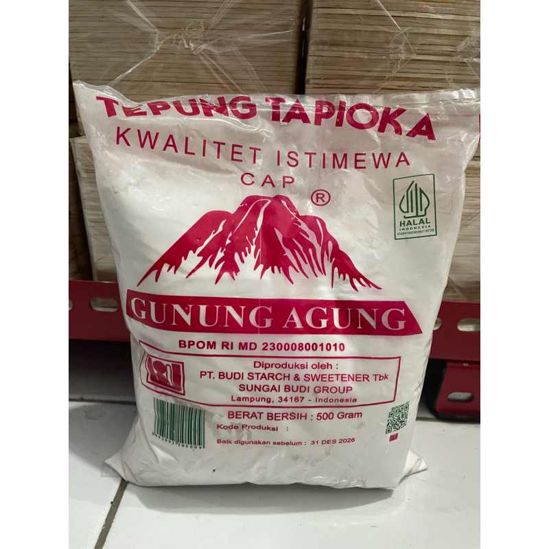 

TEPUNG TAPIOKA CAP GUNUNG AGUNG KEMASAN 500gr