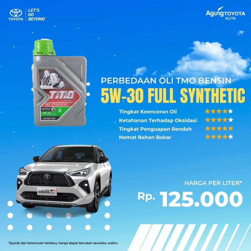 TMO FULL SYNTHETIC 5W-30 TOYOTA MOTOR OIL OLI MOBIL