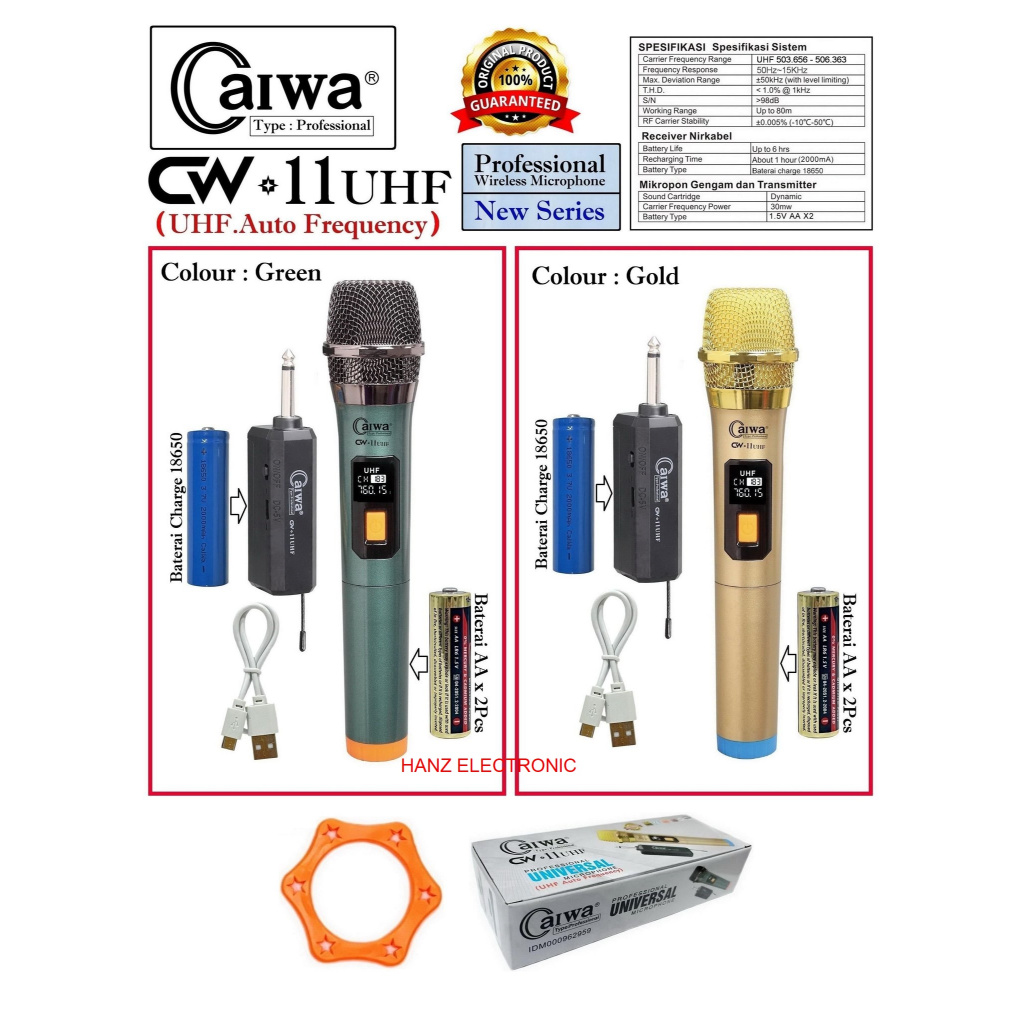 MIC WIRELESS 1 MIC GAGANG CAIWA CW-11 UFH ORIGINAL