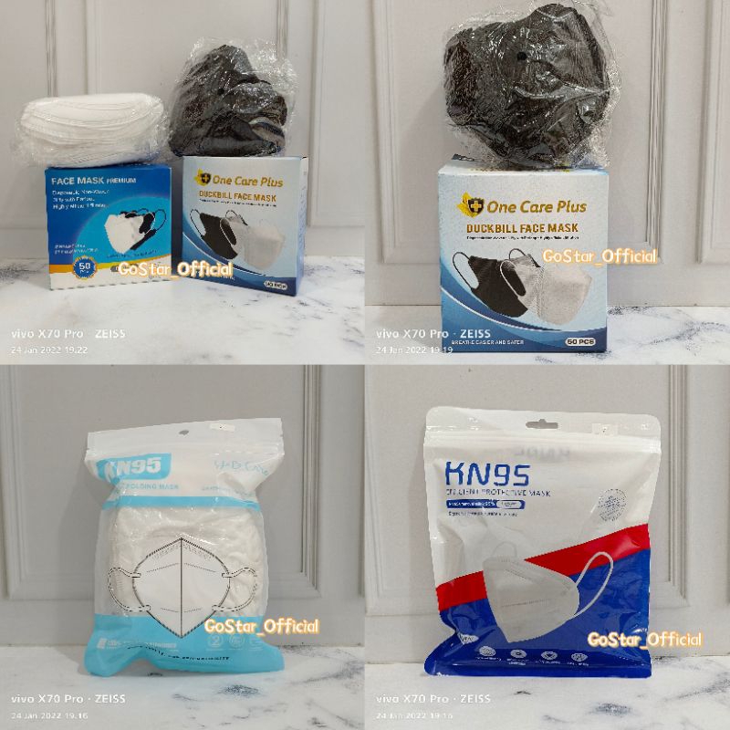 Masker Duckbill 3ply Premium isi 50pcs One Care Plus Disposable Face Mask 3ply Masker KF94 4ply