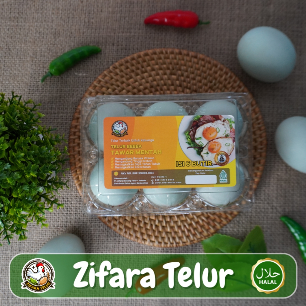 

Zifara Telur - Telur Bebek Premium Kemasan Higienis isi 6 Butir