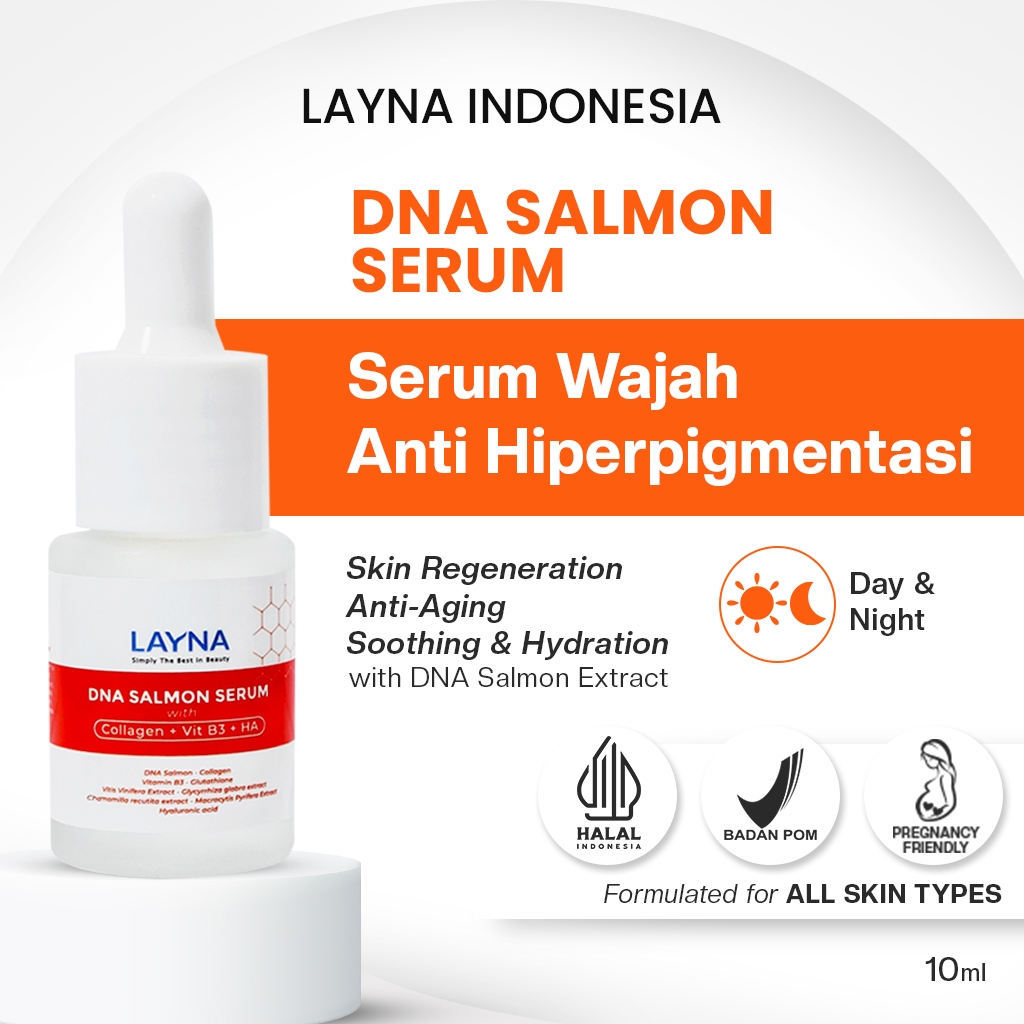Layna DNA SALMON Serum With Colagen Vit B3+ HA | Serum Layna Glowing Ampuh