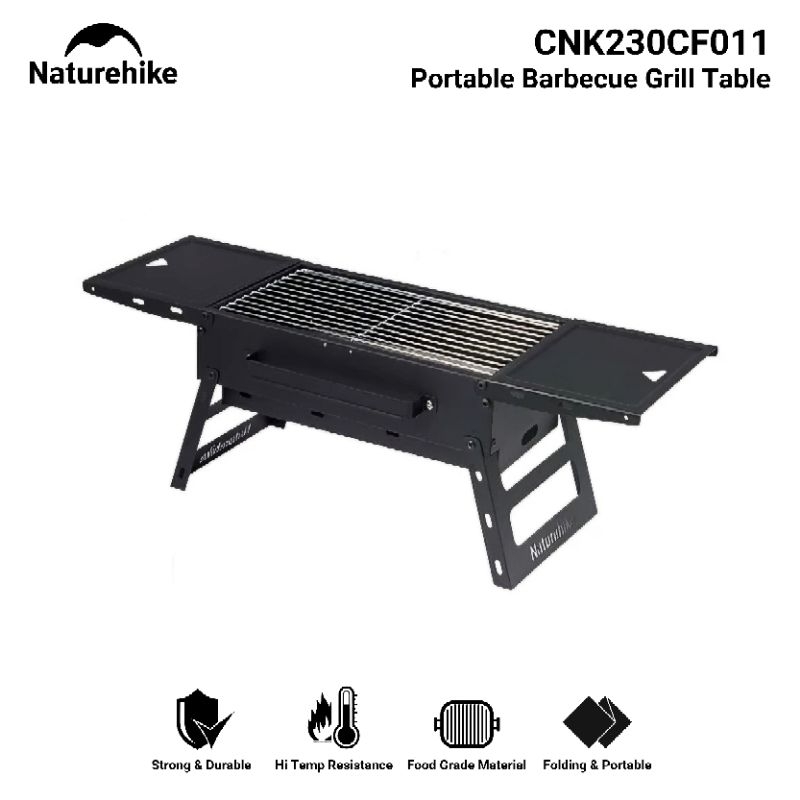 MEJA BBQ GRILL LIPAT NATUREHIKE CNK230CF011 BARBECUE GRILL FOLDING PORTABLE TABLE CAMPING GLAMPING H
