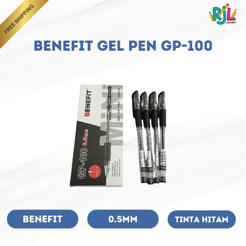 

Benefit Gel Pen GP-100 | 0.5mm | Tinta Hitam