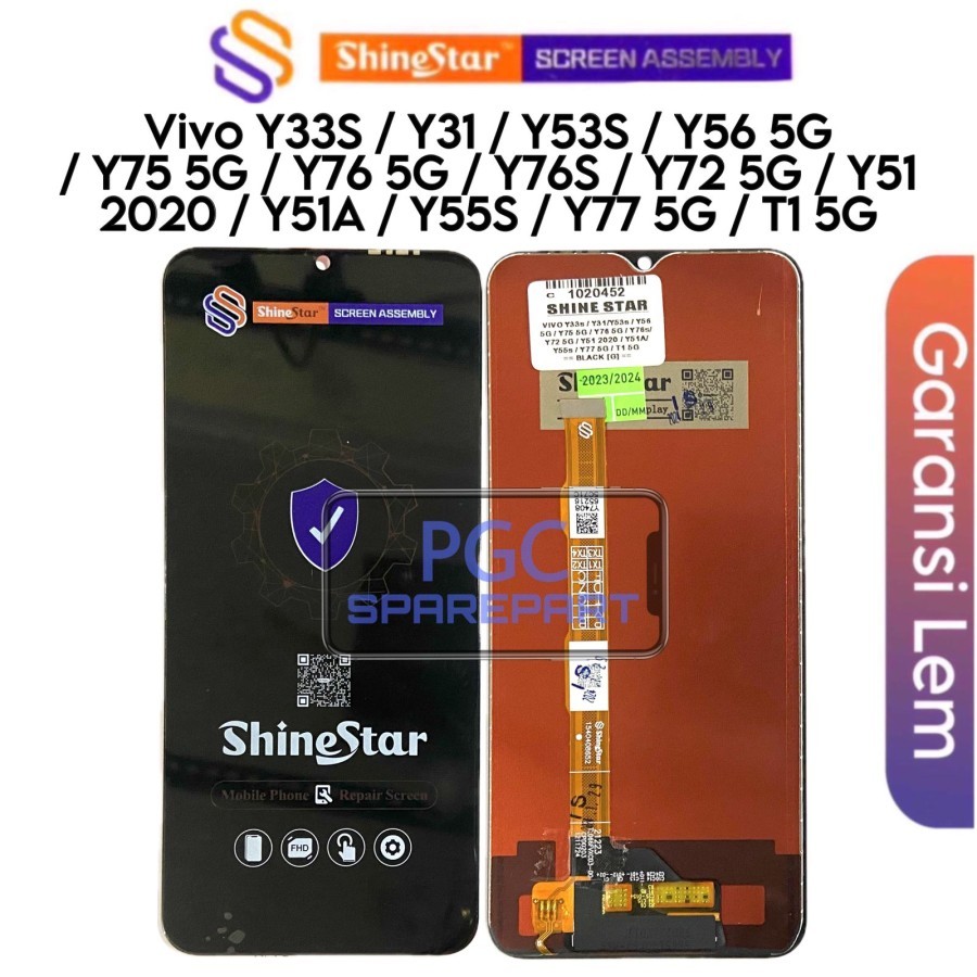 ORIGINAL SHINE STAR - LCD Touchscreen Fullset Vivo Y33s 4G  Y31  Y53s 5G  Y56 5G  Y75 5G  Y76 5G  Y7