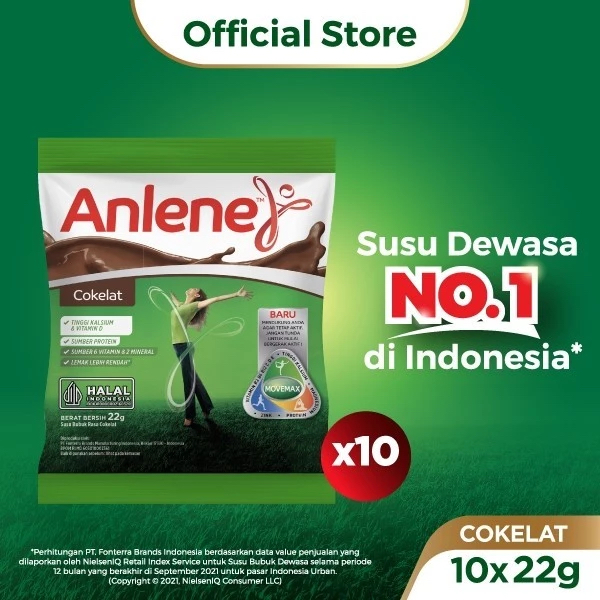 

Susu Anlene Actifit Sachet/Renceng Cokelat/Vanila 10 Pcs | Nutrisi Tinggi Kalsium Untuk Tulang