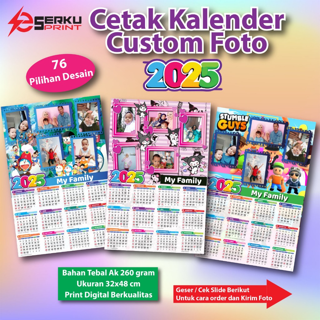 

(BISA COD) Kalender Foto 2025 (CUSTOM) - KALENDER DINDING 2025 KUALITAS TERBAIK