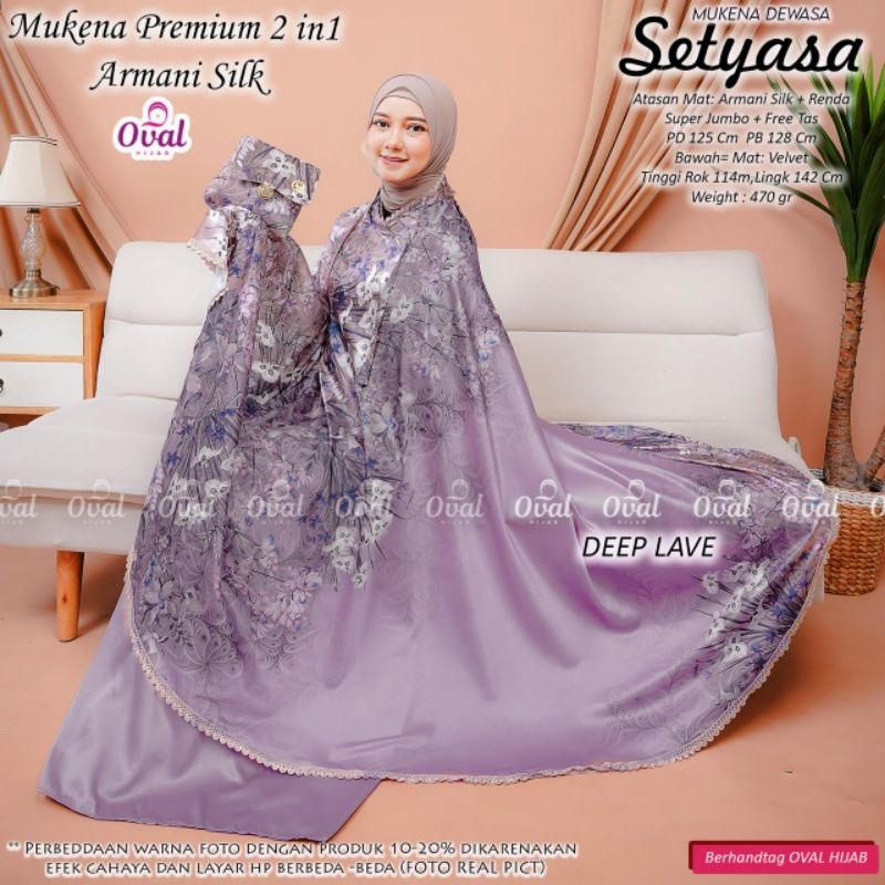 Mukena setyasa Silk Rayon Dewasa Mukena Bali Jumbo Qia Collection
