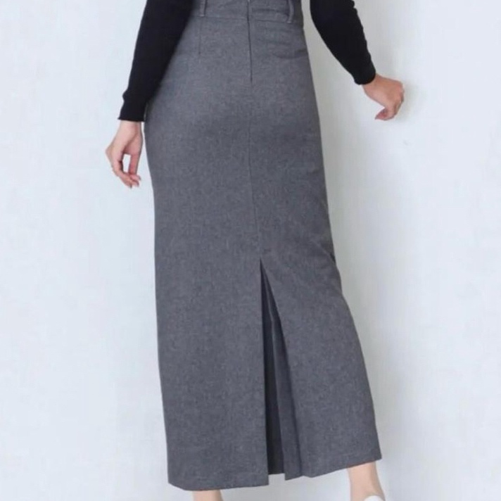 Rok Kerja Wanita Panjang Span Rempel Belakang Rok Hitam Kantor s sampai L5 jumbo  Rok Hitam Jumbo Cp