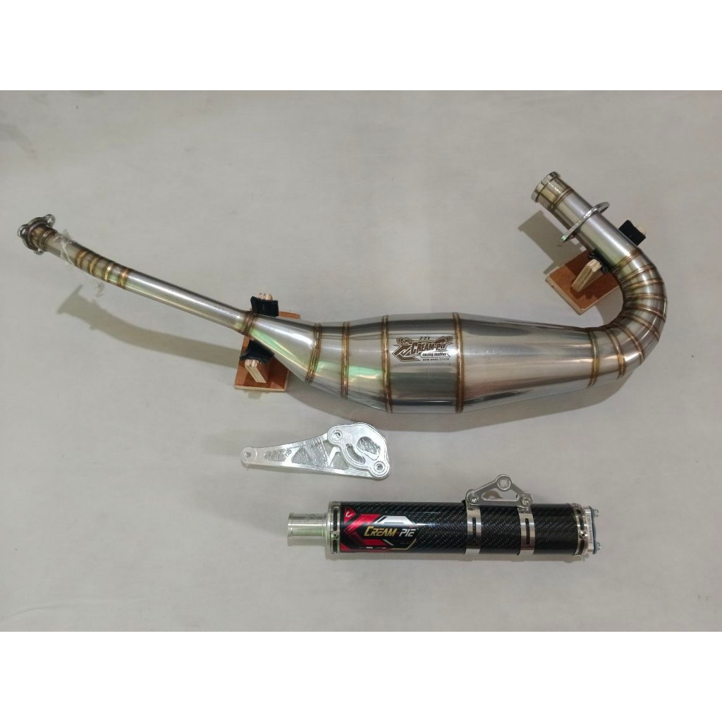 Knalpot CREAMPIE Silencer Carbon Ninja 2T R RR SS Cobra Non Cobra Stainless ASLI Jogja