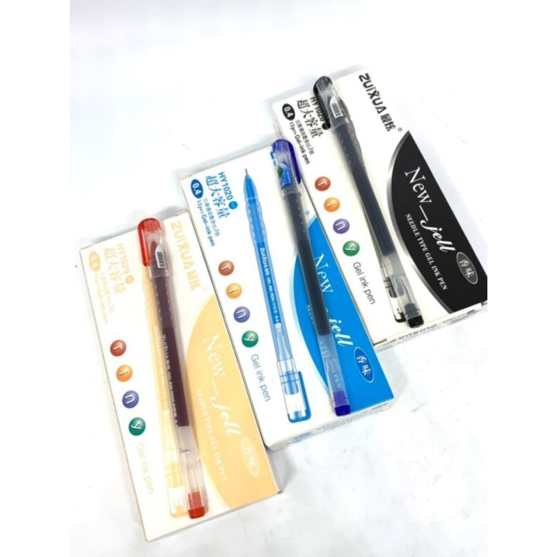 

Pulpen NEW JELL Zuixua HY1020 12PCS / Pulpen Gel hitam 0,4