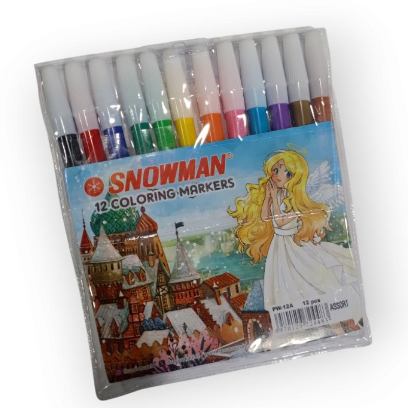 

Spidol snowman set/Spidol snowman isi 12 warna/spidol snowman marker pw-12A kecil