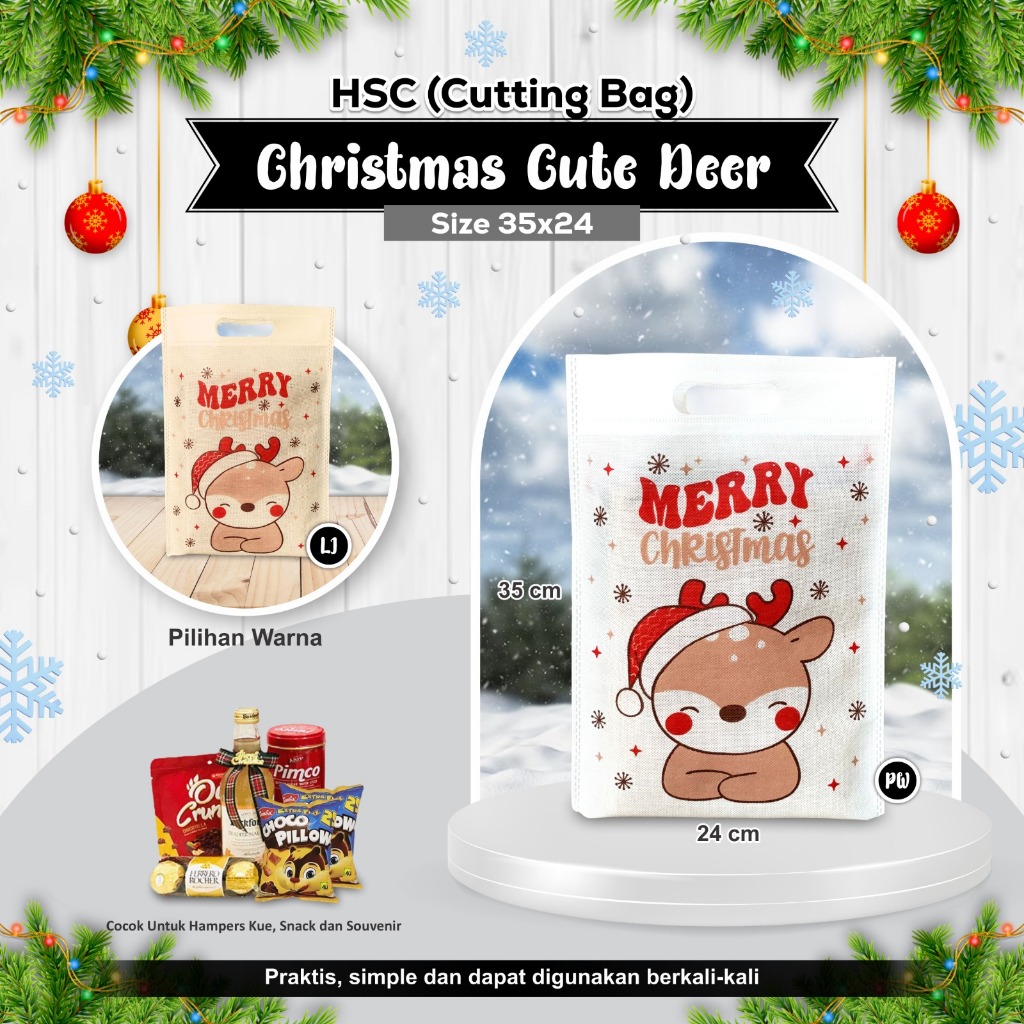 

ALTHEA Tas Natal Tas Souvenir Natal Tas Christmas Tas Spunbond Natal Bingkisan Natal 35x24