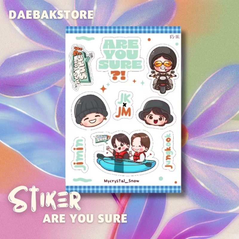 

Stiker karakter kpop lucu BTS Jimin Jungkook are you sure