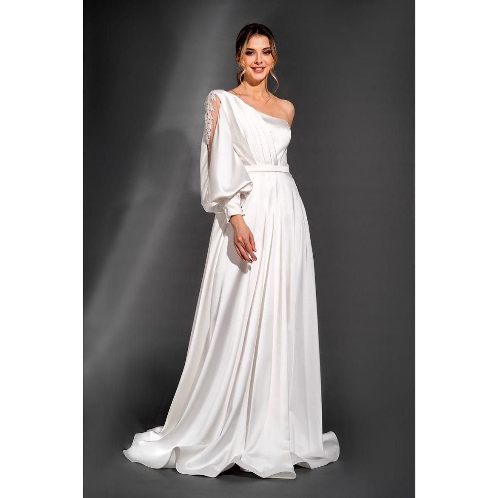 GAUN WEDDING / WHITE WEDDING DRESSES A LINE SIMPLE ELEGANT / GAUN PERNIKAHAN PENGANTIN PUTIH A LINE 