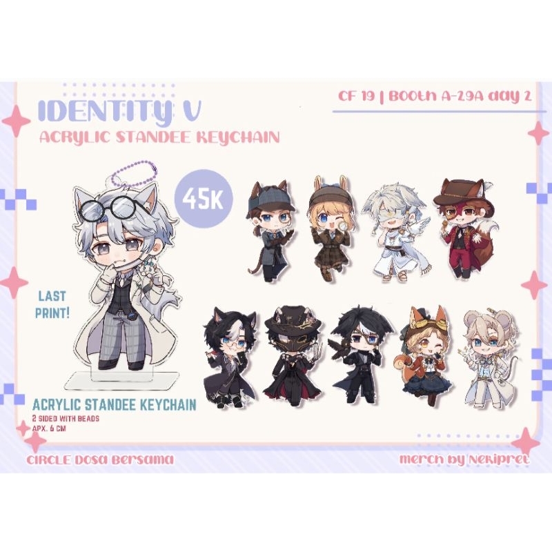 Identity V Standee Keychain fanmerch by Nekipret