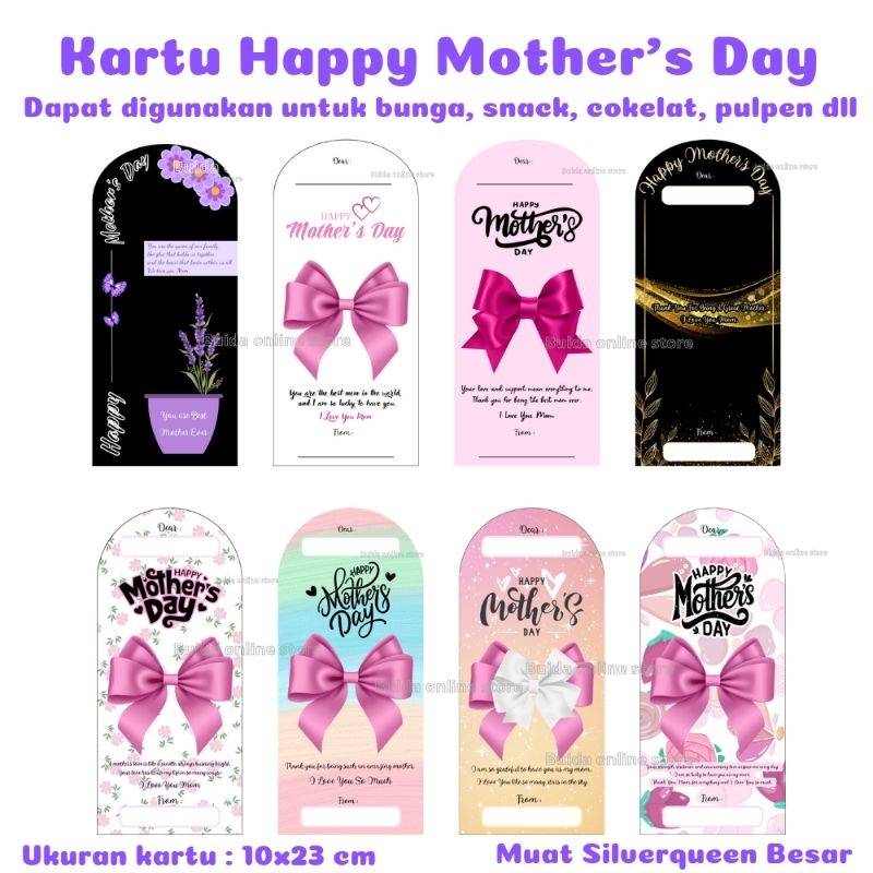 Kartu Ucapan Selamat Hari Ibu Happy Mother's Day Kartu Souvenir Flower bucket hampers kado buket bun