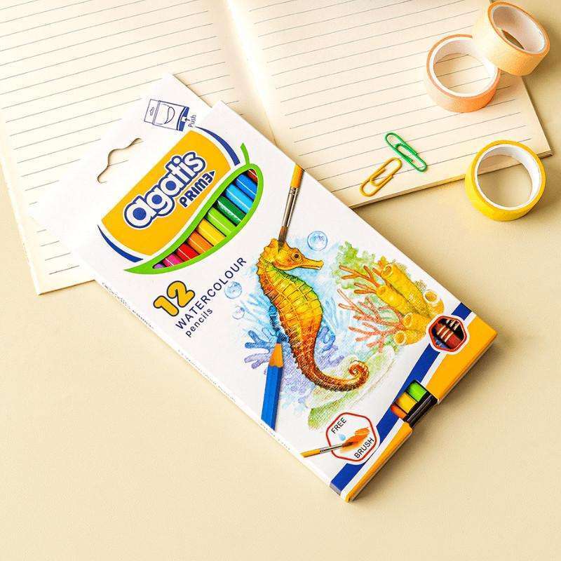 

Pensil Warna AGATIS PRIME 12w Watercolor FREE Kuas
