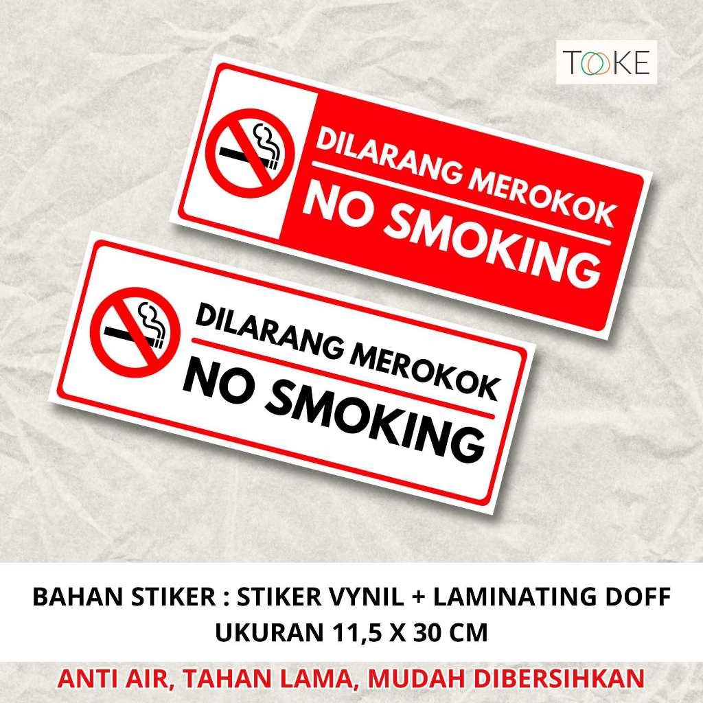 

STIKER NO SMOKING / STIKER DILARANG MEROKOK by. TOOKE