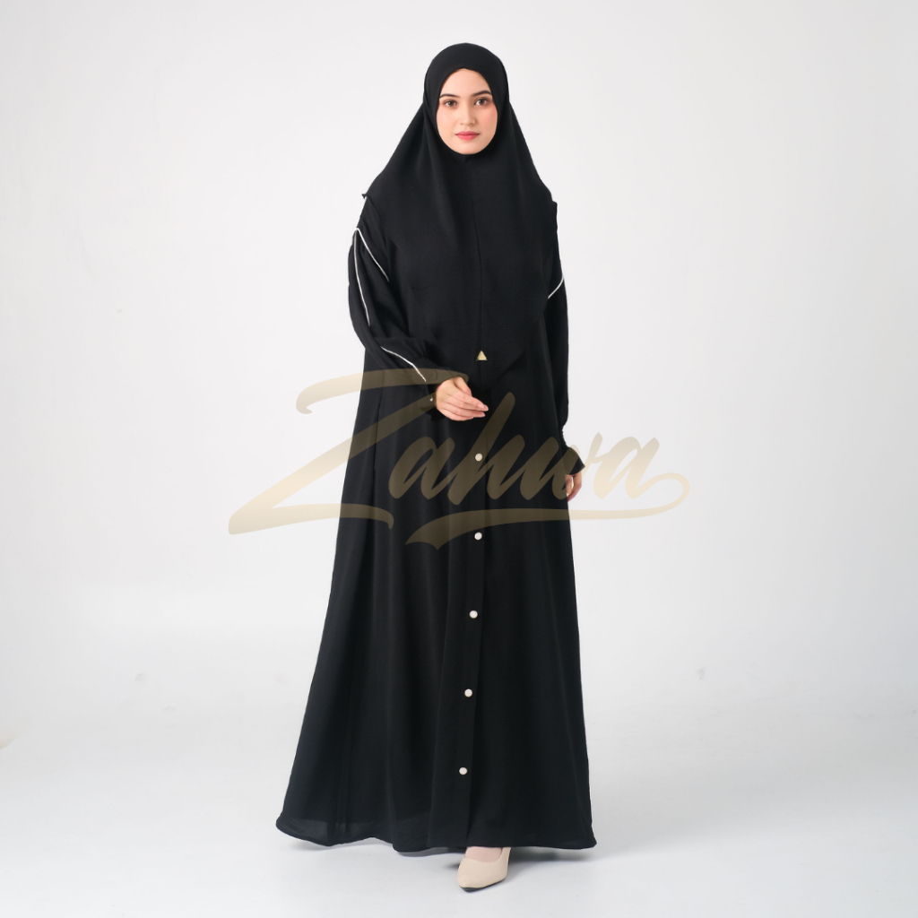Zahwa Official - Sohifaa Dres Gamis Abaya Premium Set Kimar Bergo Bahan Linen Lineca Premium AllSize