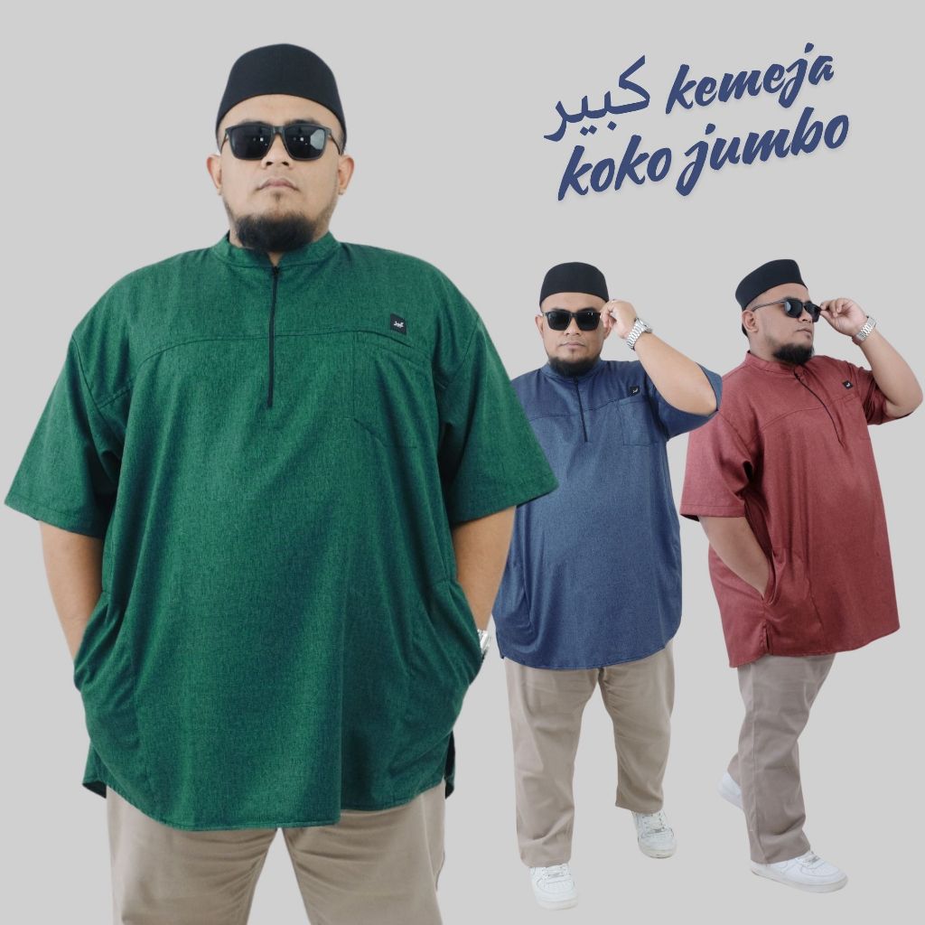 Baju Koko Pria Jumbo Kemeja Jumbo Baju Koko Jumbo Kemko Jumbo 4XL 5XL 6XL koko jumbo 5xl baju koko j