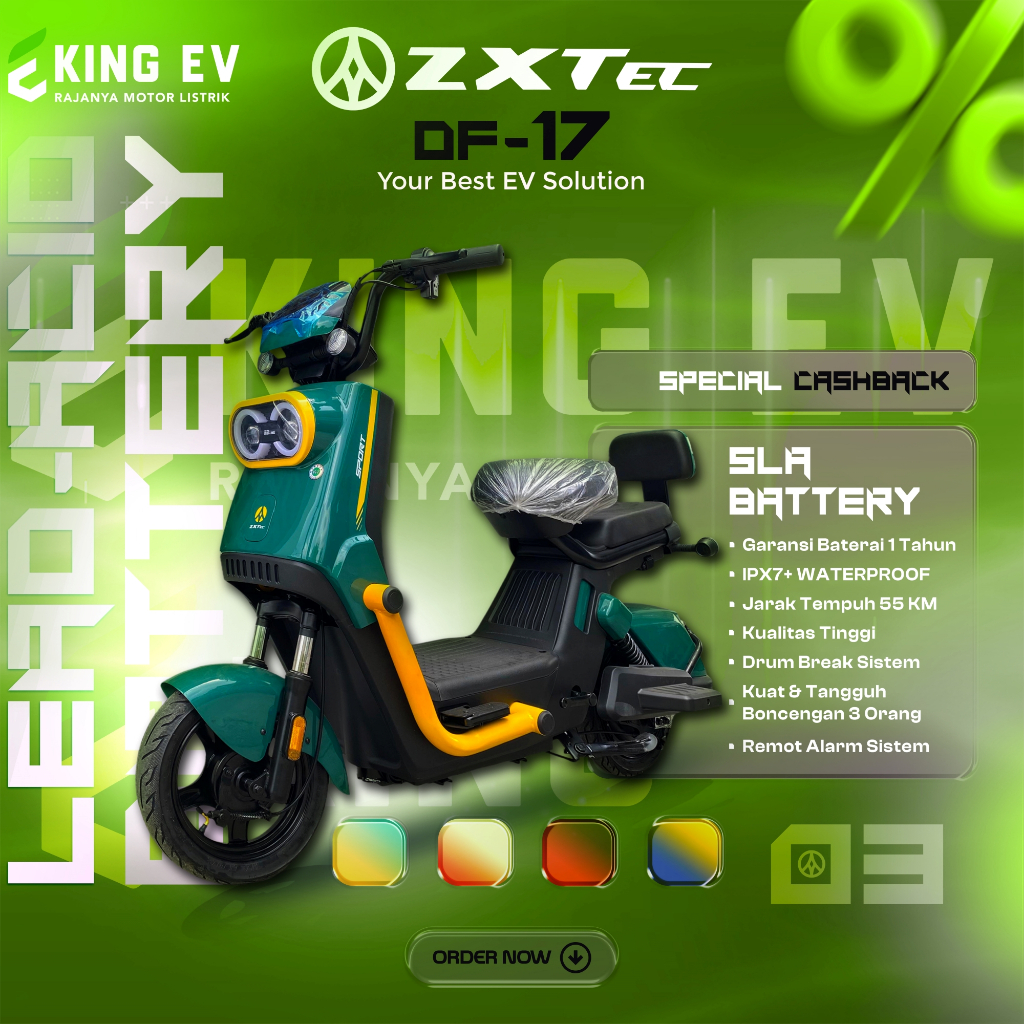 Sepeda Listrik ZXT DF-17 Electric E-Bike Power 500W Sepeda Motor Listrik Dewasa & Anak