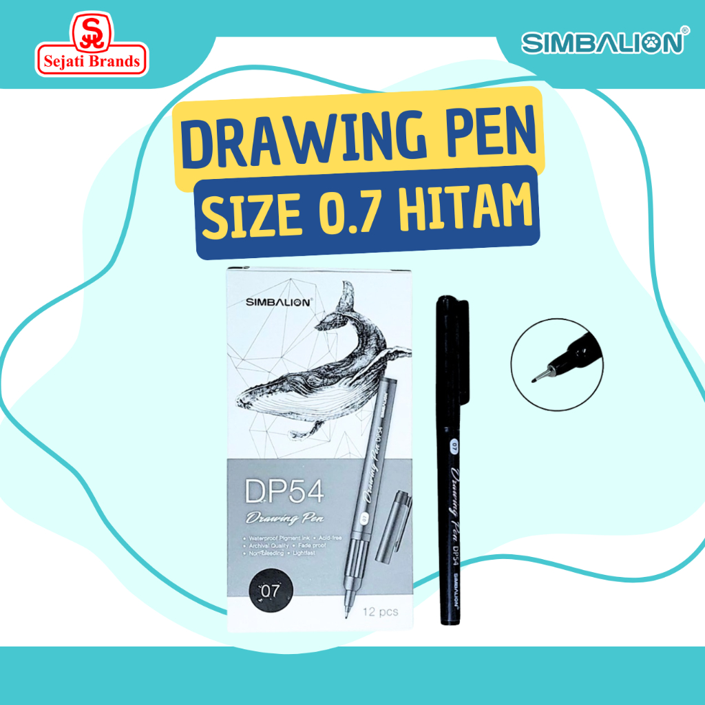 

SIMBALION Drawing Pen 0.7 mm Hitam 1 Pcs | Pena Kaligrafi | Pulpen Kaligrafi
