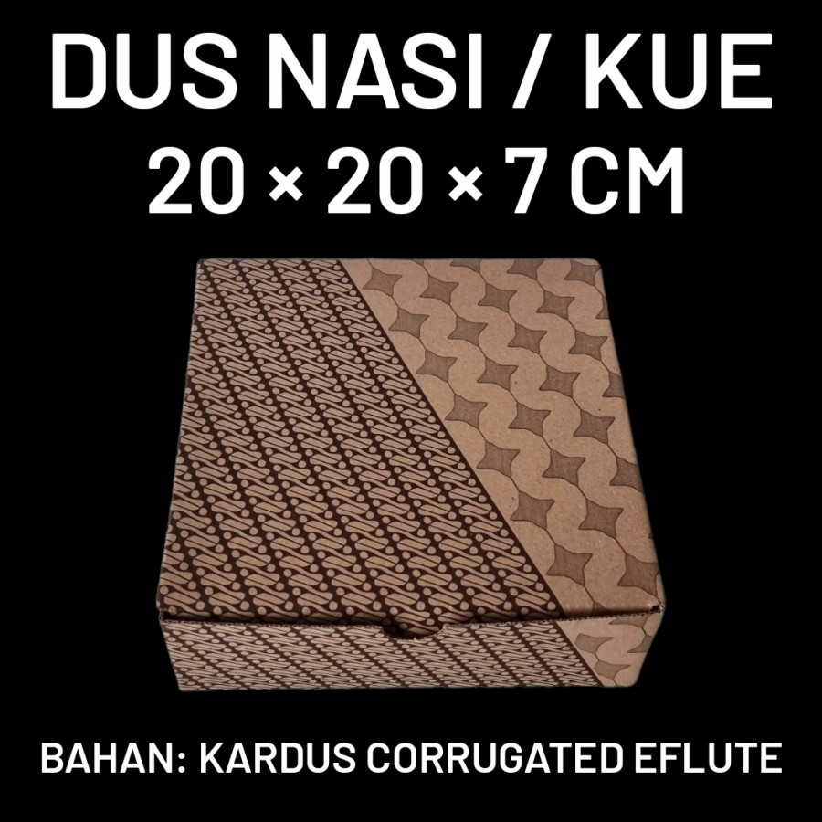 10 Pcs Dus Nasi Catering Motif Batik Ukuran 20 x 20 x 7cm