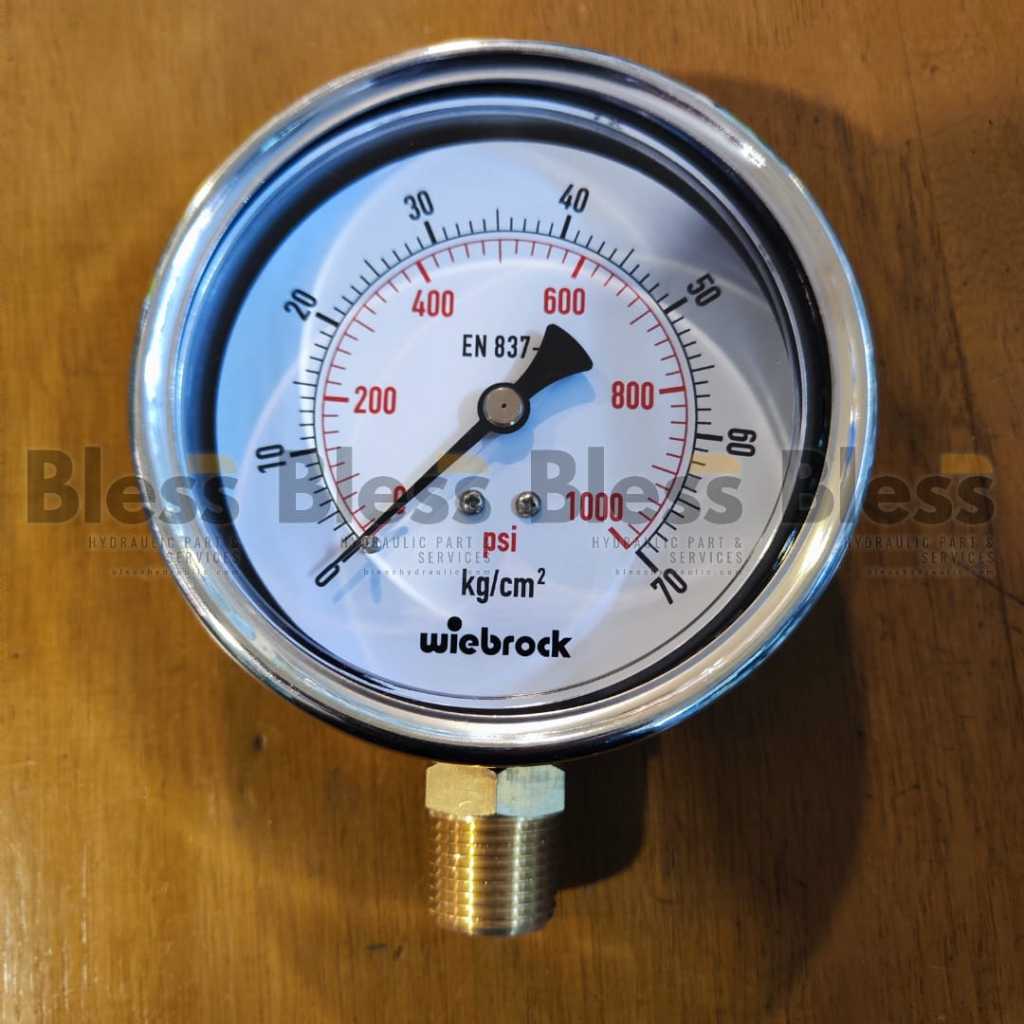 Pressure Gauge 4" Raket / Bottom Wiebrock