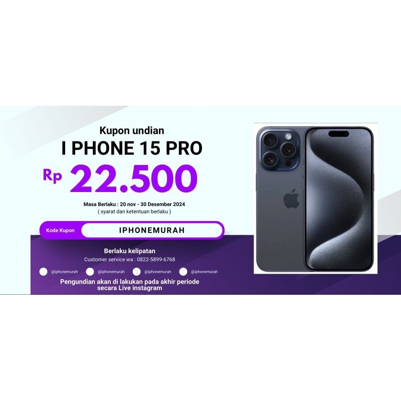 Kupon Undian IPHONE 15 PRO