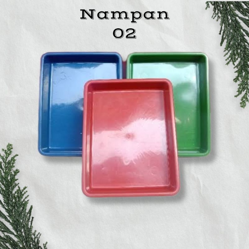 (12 pcs) Nampan Plastik 02 / Nampan Kotak Plastik / Baki Kotak Murah nampan 02 wpp wd