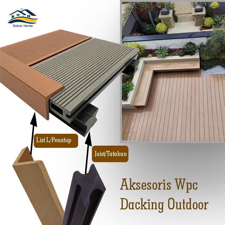 Side Cover WPC Decking Outdoor L WPC List Siku L Penutup Samping Decking Outdoor
