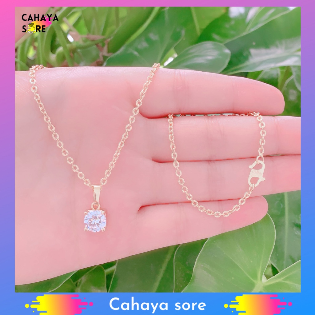 Kalung Xuping Gold Kalung Dewasa Model Italy Liontin Permata Bola KD07
