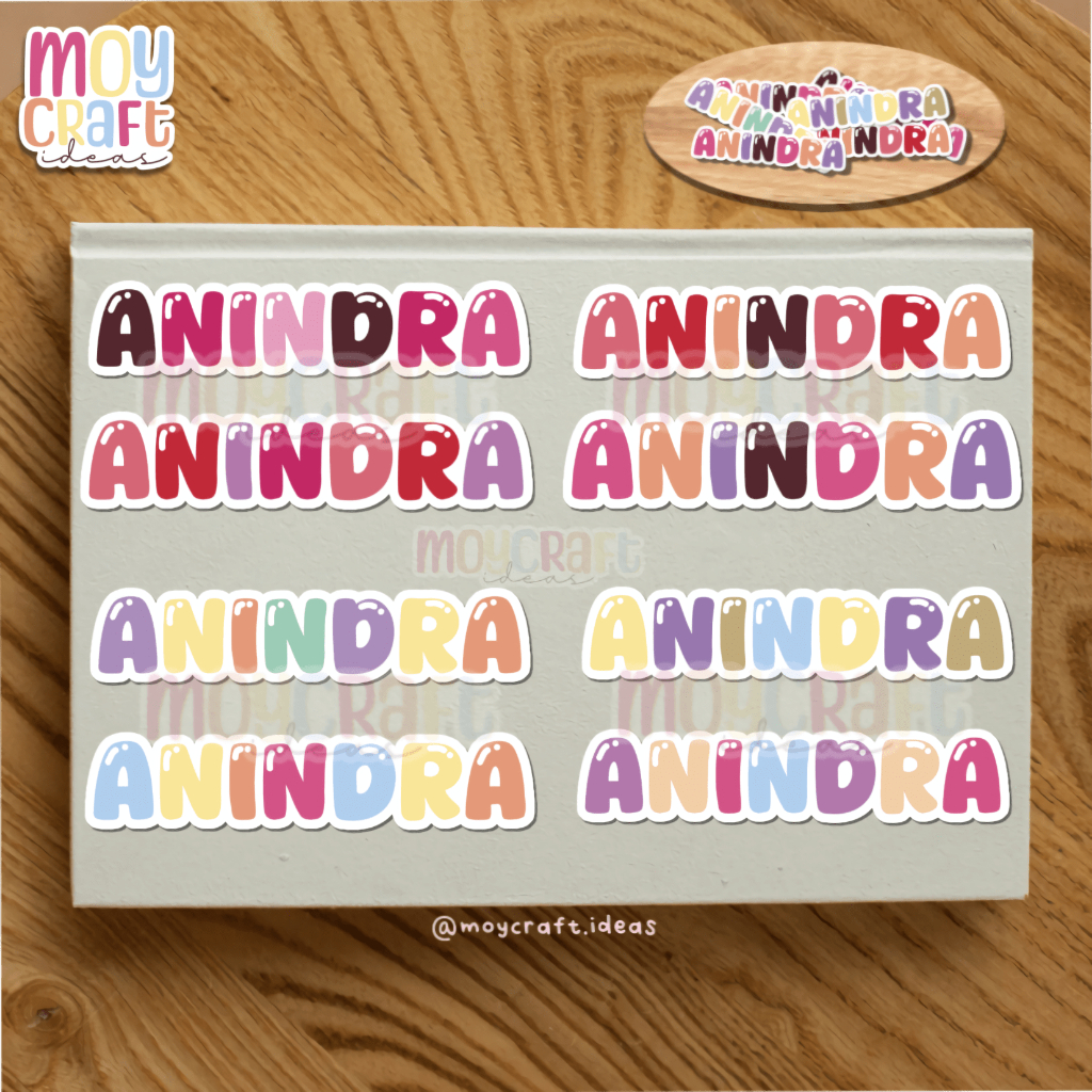 

Moycraft Ideas - Sticker Label Nama Custom Vinyl Waterproof || Stiker Nama Anak Anti Air || W-1.2D