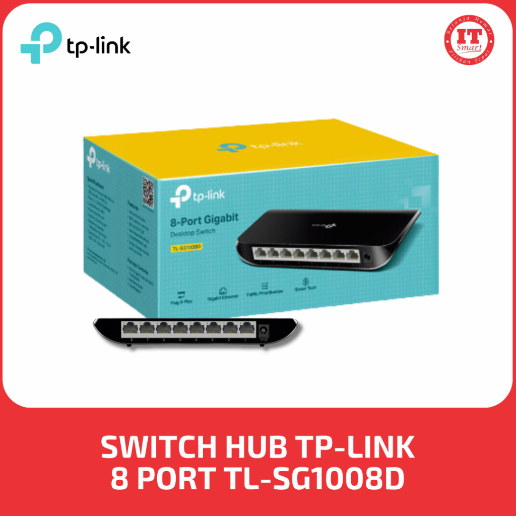 SWITCH HUB TP-LINK 8 PORT TL-SG1008D GIGABIT