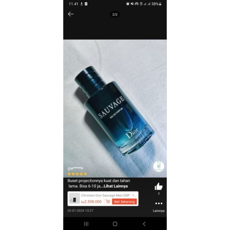 Dior sauvage parfum original