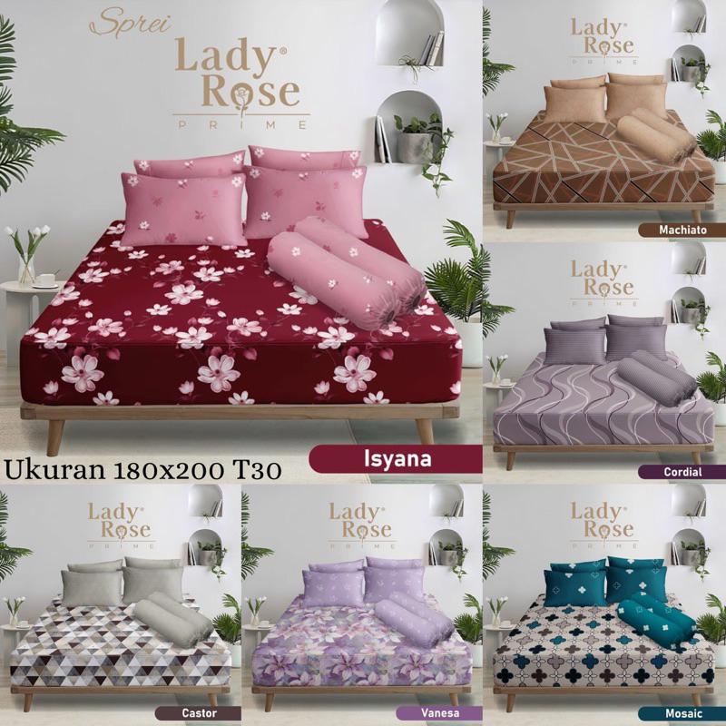 Sprei Lady Rose Prime 180x200 B4 Tinggi 30 / Sprei Lady Rose King B4 ukuran 180x200 / Sprei Makassar