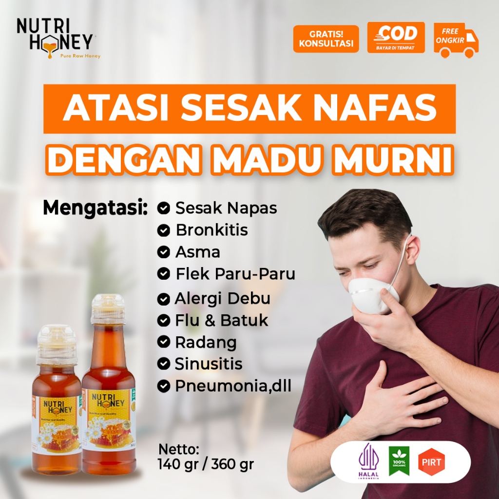 

Nutrihoney Madu Asli Obat Herbal Penyakit Paru-Paru dan Pernafasan / Raw Organic Honey