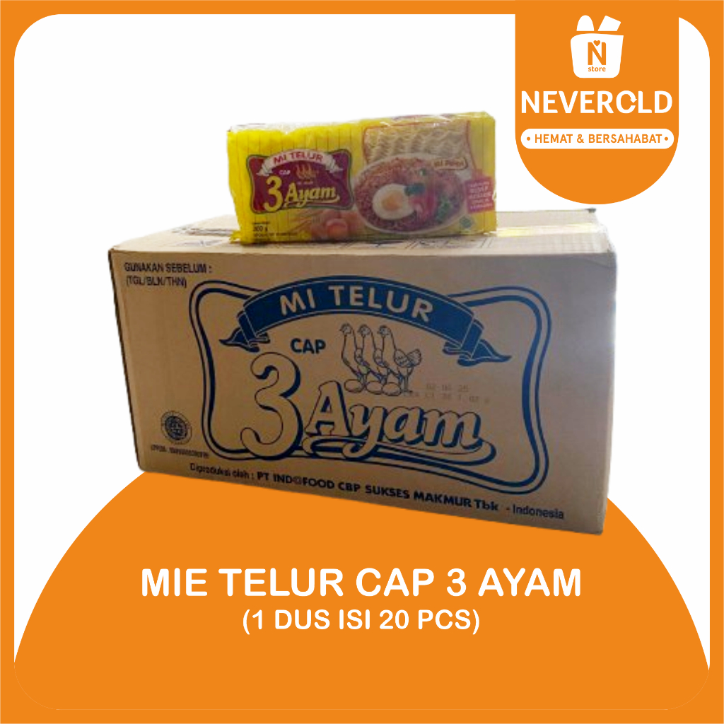 

MIE TELUR CAP 3 AYAM 1 DUS ISI 20 PCS