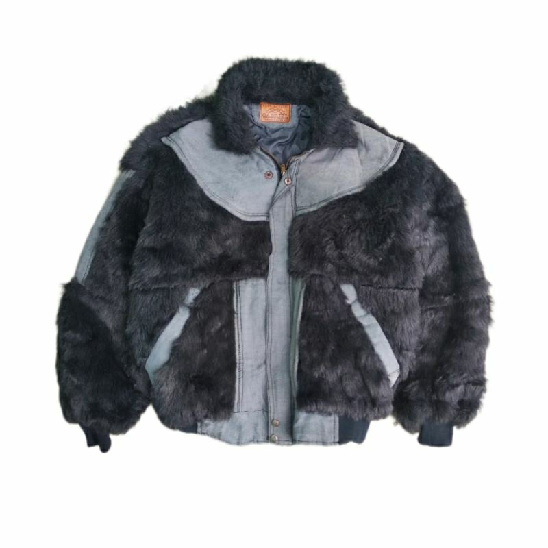 Black Fur Coats Jacket Vintage Bulu Tebal Pria